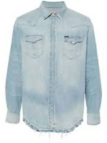 Distressed Denim Western Shirt Blue 1279898 - POLO RALPH LAUREN - BALAAN 1