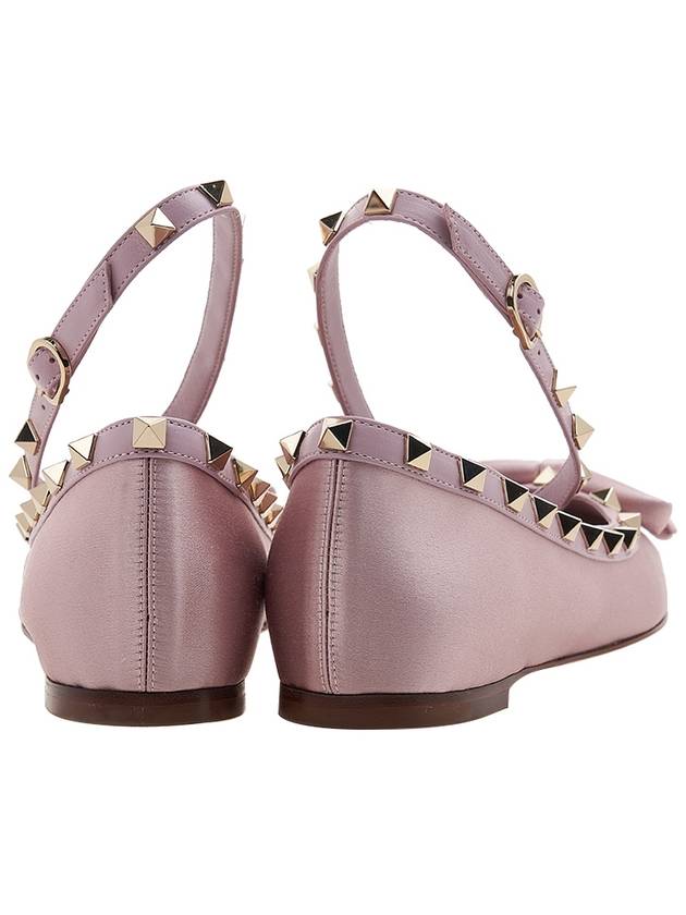 Rockstud Satin Ballerina Pink - VALENTINO - BALAAN 5