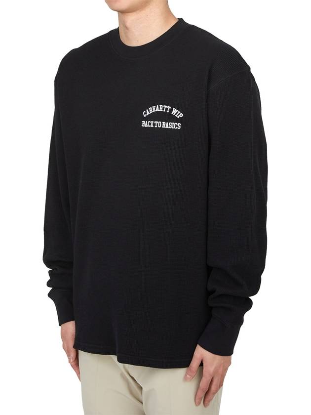 Basics Script Long Sleeve T-Shirt Black - CARHARTT WIP - BALAAN 3