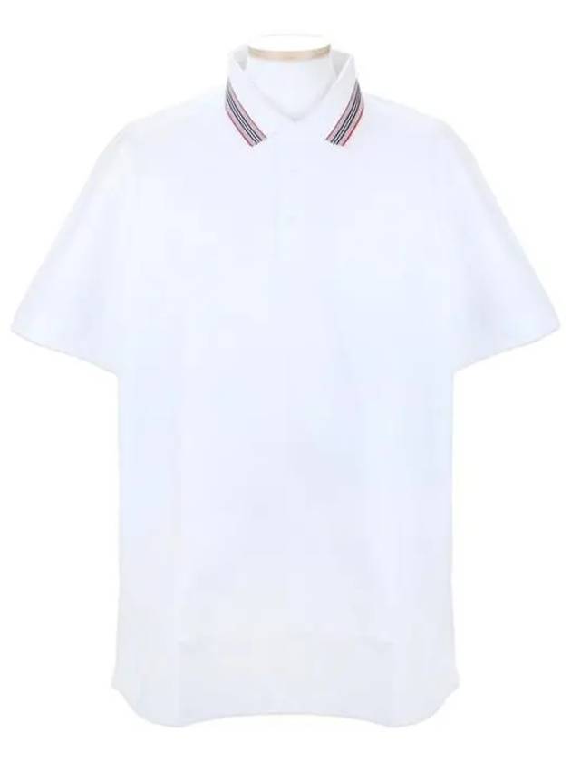 Collar Detail Polo Shirt White - BURBERRY - BALAAN 2