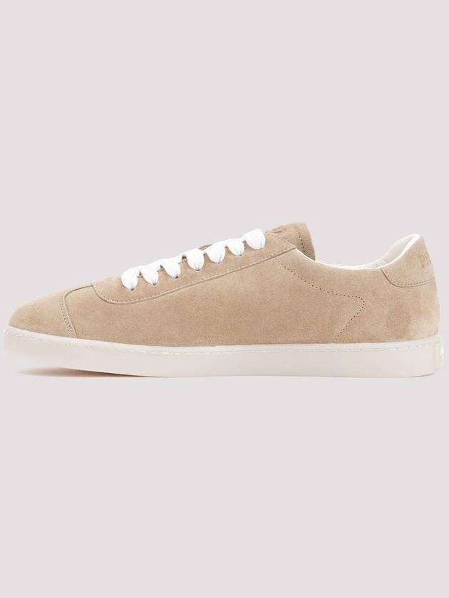 Lane Suede Low Top Sneakers Beige Tan - PRADA - BALAAN 4