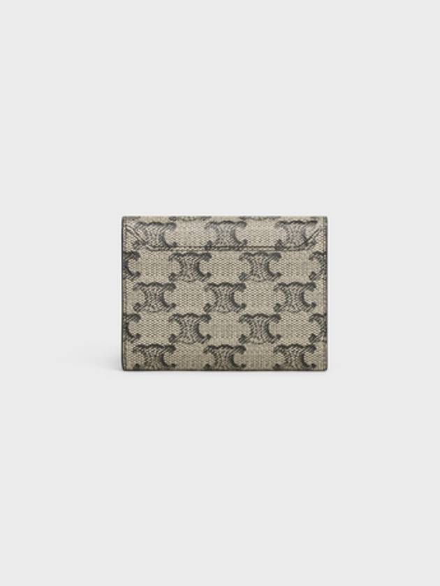 Triomphe Canvas Calfskin Business Card Wallet Beige - CELINE - BALAAN 4