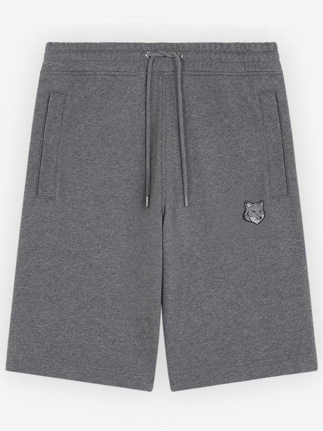 Bold Fox Head Patch Oversized Jog Shorts Dark Grey Melange - MAISON KITSUNE - BALAAN 2