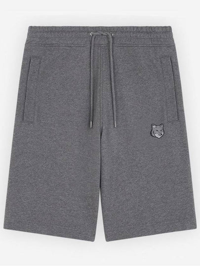 Bold Fox Head Patch Oversized Jog Shorts Dark Grey Melange - MAISON KITSUNE - BALAAN 2