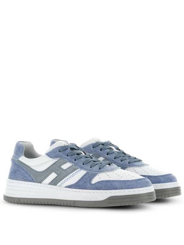 H630 Lace-up Leather Low Top Sneakers White Sky Blue - HOGAN - BALAAN 3