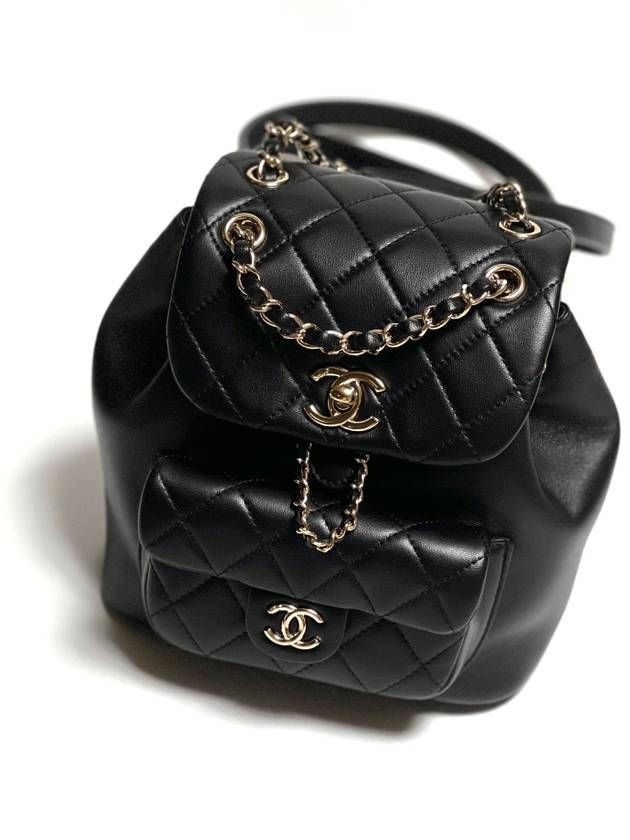 Small Backpack Calfskin Gold Metal Black - CHANEL - BALAAN 6