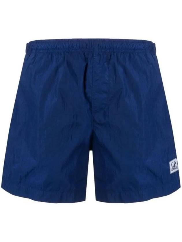 Men's Chrome Logo Patch Swim Shorts Blue - CP COMPANY - BALAAN 4