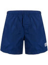 Men's Chrome Logo Patch Swim Shorts Blue - CP COMPANY - BALAAN.