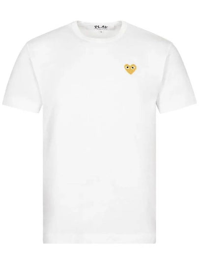 Small Gold Heart Wappen Short Sleeve T-Shirt White P1 T216 4 - COMME DES GARCONS - BALAAN 2