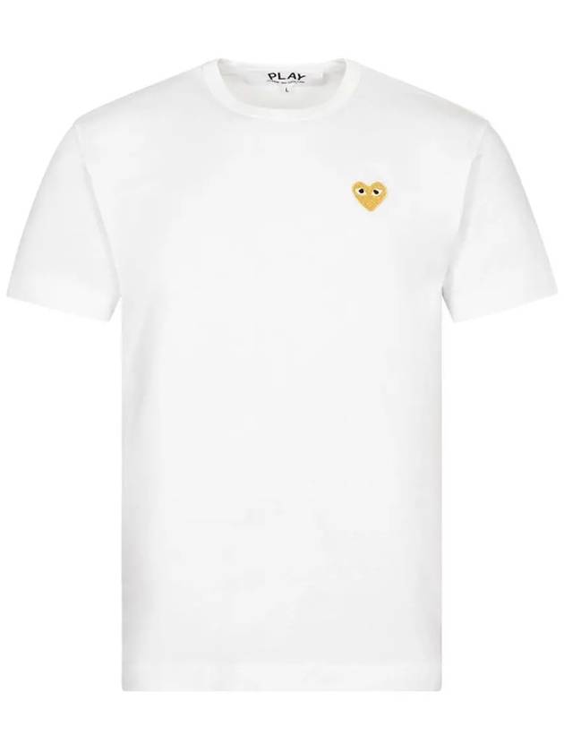 Small Gold Heart Wappen Short Sleeve T-Shirt White P1 T216 4 - COMME DES GARCONS - BALAAN 3