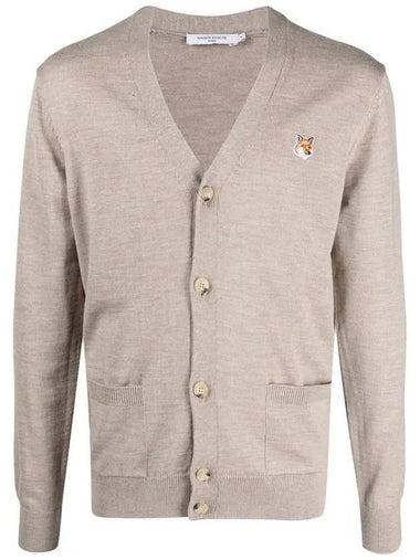 Fox Head Patch Classic Cardigan Beige Melange - MAISON KITSUNE - BALAAN 1