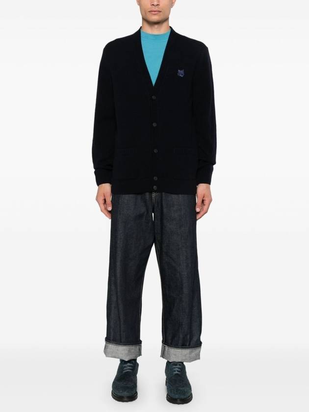 Bold Fox Head Patch Regular Lambswool Cardigan Navy - MAISON KITSUNE - BALAAN 4