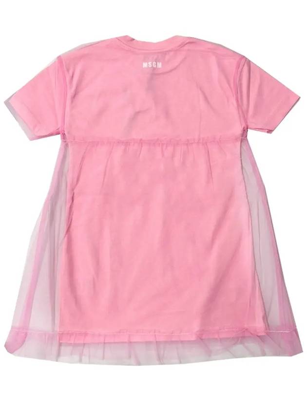 Kids Bag Logo Chiffon Dress Pink S4MSJGDR124 042 - MSGM - BALAAN 3