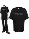 Multi Color Crystal Logo Short Sleeve T-Shirt Black - VETEMENTS - BALAAN 2