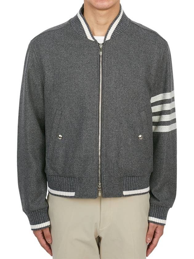 4 Bar Stripe Bomber Jacket Grey - THOM BROWNE - BALAAN 2