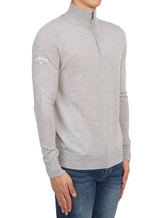 Men's Ribbed Merino Long Sleeve T-Shirt Gray - CALLAWAY GOLF - BALAAN 4