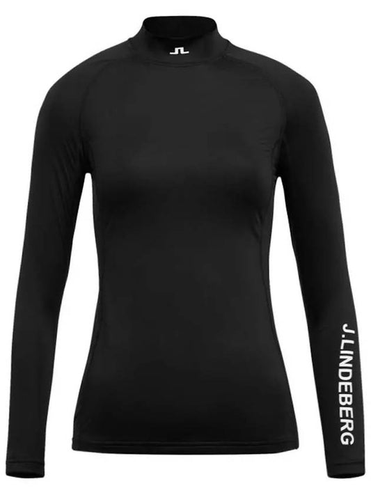 Asa Soft Compression High Neck Long Sleeve T-Shirt Black - J.LINDEBERG - BALAAN 2