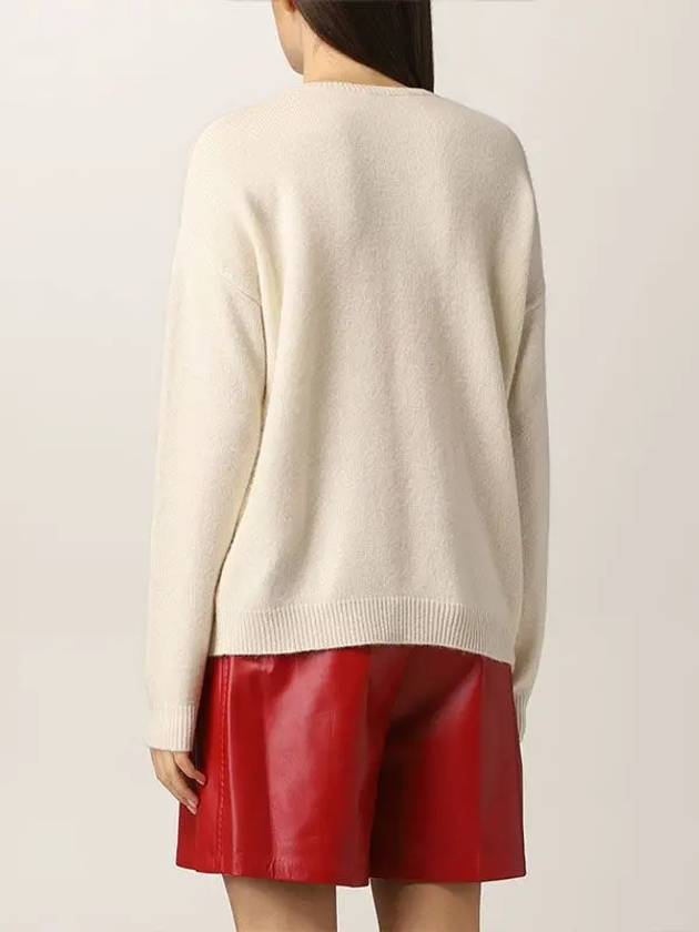 Aster M Logo Cashmere Knit Top Ivory - MAX MARA - BALAAN 4