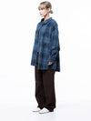 For Women W243SH01BL Loose Fit Flannel Check Shirt Blue - CHANCE'S NOI - BALAAN 6