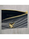 Monogram Fragment Zipper Card Wallet Black - SAINT LAURENT - BALAAN 7