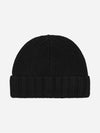 Logo Patch Wool Beanie Black - STONE ISLAND - BALAAN 3