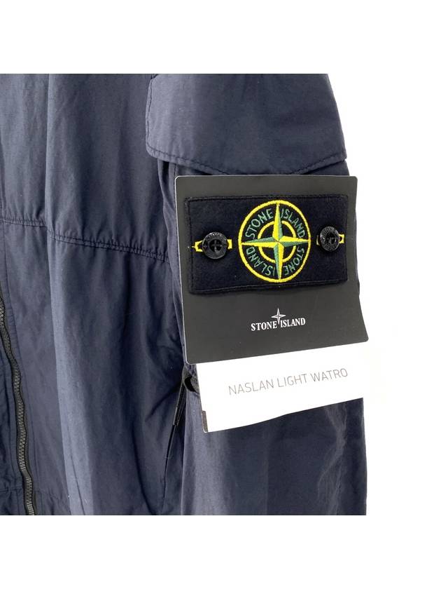 Men's Wappen Patch Naslan Watro Hooded Jacket Navy - STONE ISLAND - BALAAN 4