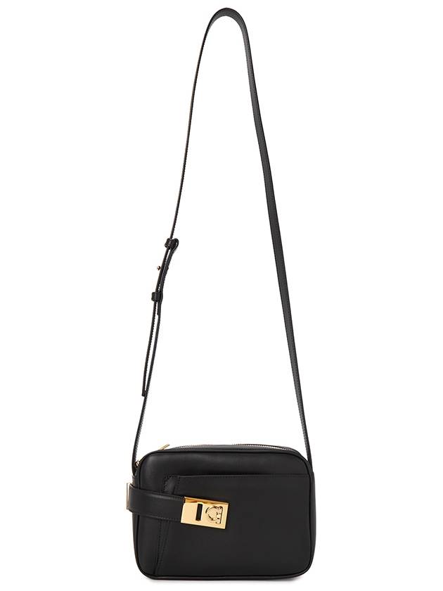 Calfskin Leather Camera Shoulder Bag Black - SALVATORE FERRAGAMO - BALAAN 7