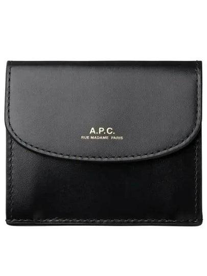 Logo Coin Leather Folder Half Wallet Black - A.P.C. - BALAAN 2