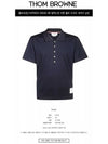 Side Slit Three Stripe Tab Short Sleeve Polo Shirt Navy - THOM BROWNE - BALAAN 3