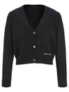 Wool V neck cardigan black - BUTTONPLAY - BALAAN 1