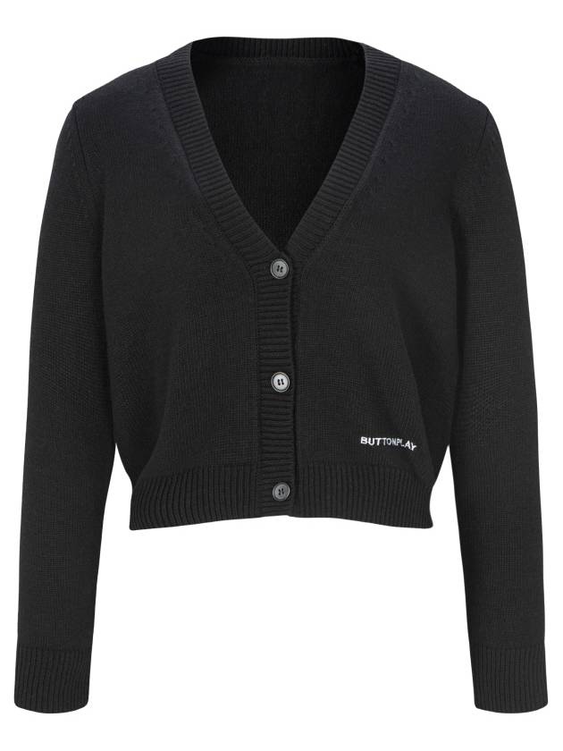 Wool V neck cardigan black - BUTTONPLAY - BALAAN 1