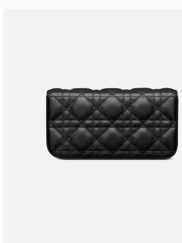 Phone Chain Cannage Lambskin Pouch Bag Black - DIOR - BALAAN 3