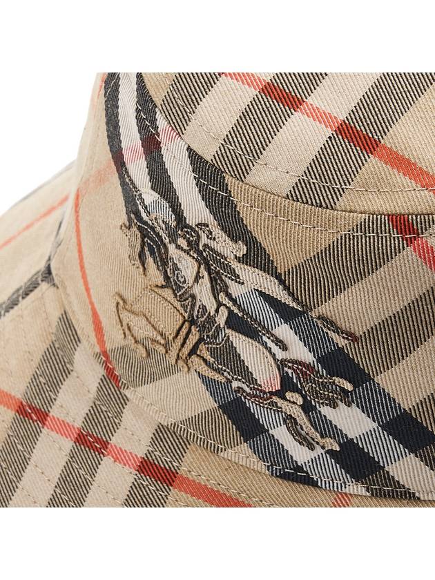 Check Cotton Blend Bucket Hat Beige - BURBERRY - BALAAN 7