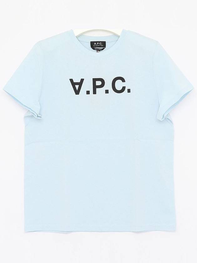 VPC Logo Organic Cotton Short Sleeve T-Shirt Blue - A.P.C. - BALAAN 3