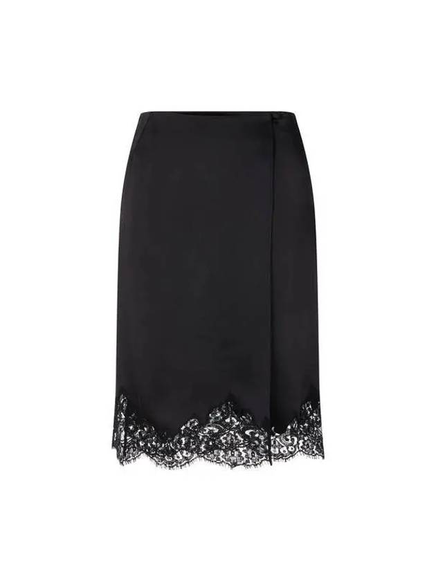 STELLA McCARTNEY Glossy Lace Wrap Skirt Black - STELLA MCCARTNEY - BALAAN 1