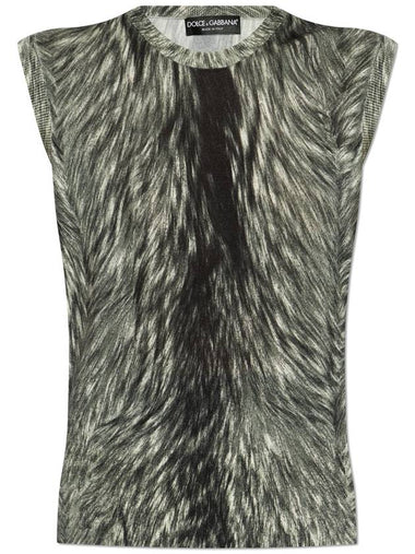 Dolce & Gabbana Sleeveless Silk Top, Women's, Grey - DOLCE&GABBANA - BALAAN 1