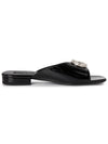 Patent Leather Flat Sandals Black - GUCCI - BALAAN 5