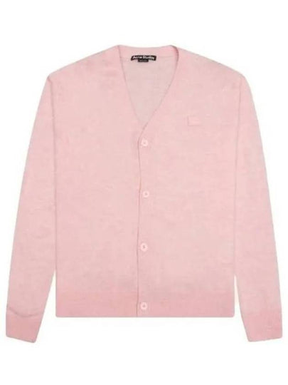 Keve Face Wool V-neck Cardigan Faded Pink Melange - ACNE STUDIOS - BALAAN 2