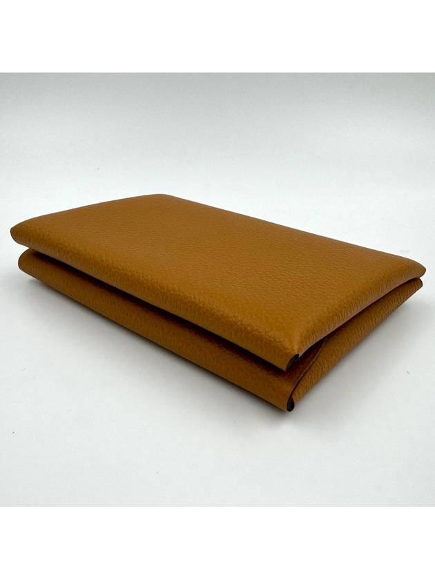 Calvi Duo Snap Card Wallet Caramel H085238 - HERMES - BALAAN 4