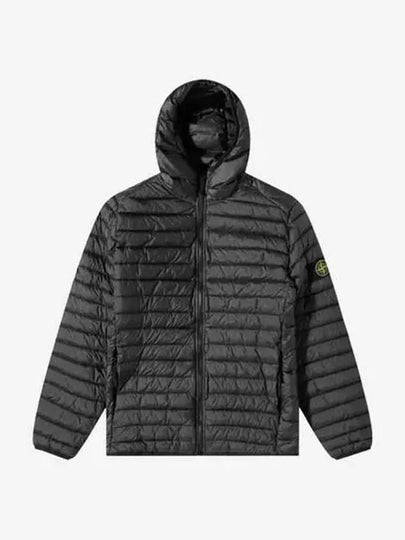 Room Woven Chamber Recycled Nylon Down Padding Hooded Jacket Black - STONE ISLAND - BALAAN 2