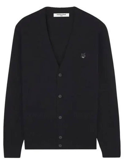 Bold Fox Head Patch Regular Lambswool Cardigan Black - MAISON KITSUNE - BALAAN 2