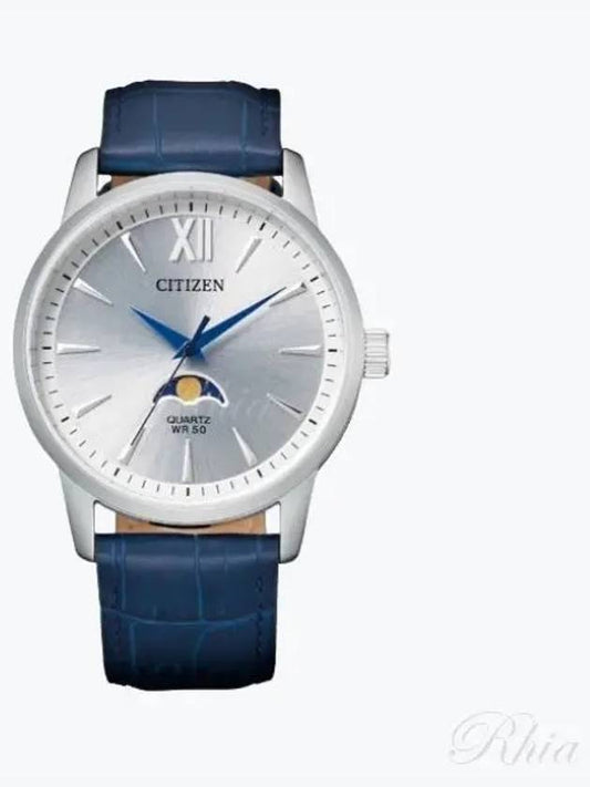 AK5000 03A Moon Phase Men s Leather Watch - CITIZEN - BALAAN 1