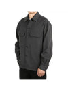 Poly Wool Gabardine Pocket Long Sleeve Shirt Grey - LEMAIRE - BALAAN 2