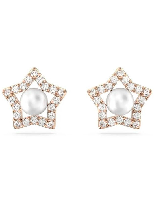 Stella Pearl Star Stud Earrings Rose Gold - SWAROVSKI - BALAAN 2