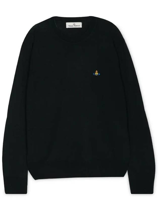 Logo Embroided Merino Wool Knit Top Black - VIVIENNE WESTWOOD - BALAAN 4