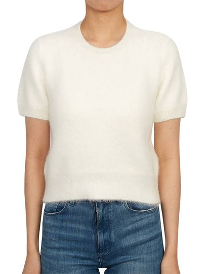 Crop Brushed Alpaca Knit Top White - MAISON MARGIELA - BALAAN 2