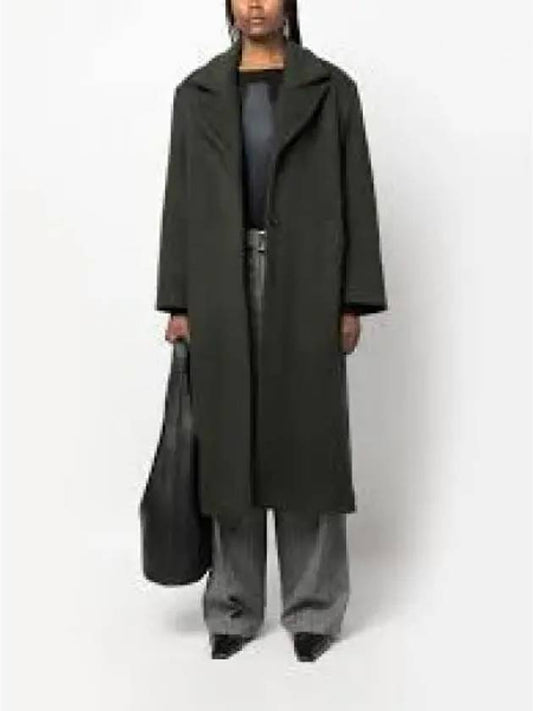 S Max Mara Zenith Virgin Wool Belted Long Coat Dark Gray 90161533600008 1238408 - S MAX MARA - BALAAN 1