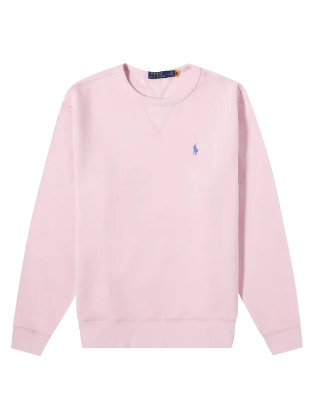 Embroidered Logo Pony Crew Neck Sweatshirt Pink - POLO RALPH LAUREN - BALAAN 1