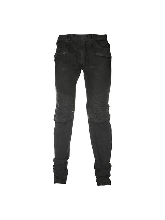 Back Pocket Embossed Logo Denim Jeans Black - BALMAIN - BALAAN.