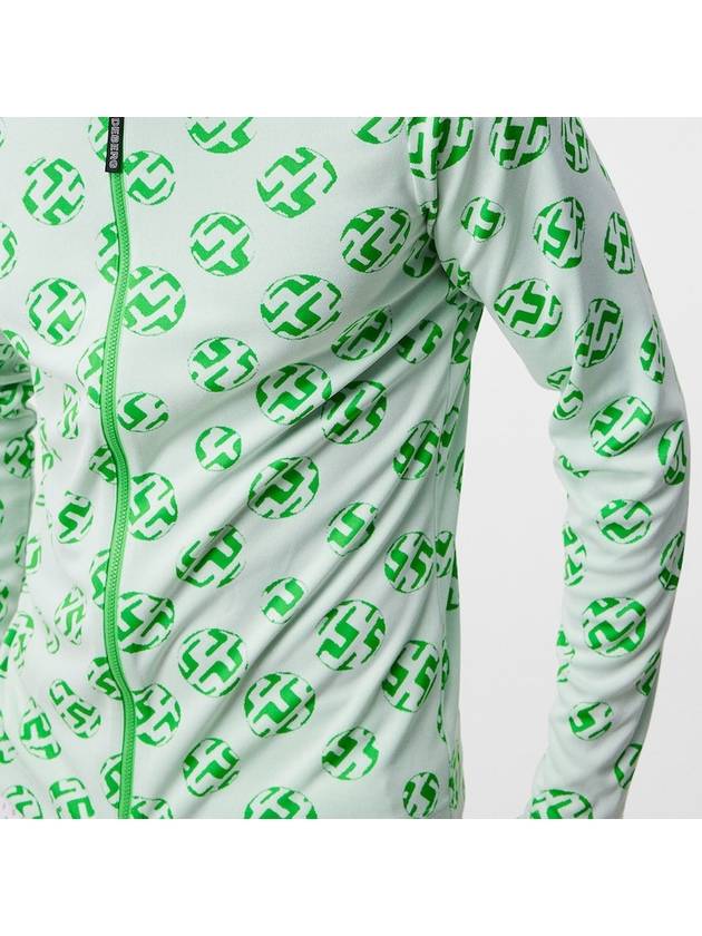 Patric Sphere Dot Jacquard Mid Layer Zip-Up Jacket Green White - J.LINDEBERG - BALAAN 4